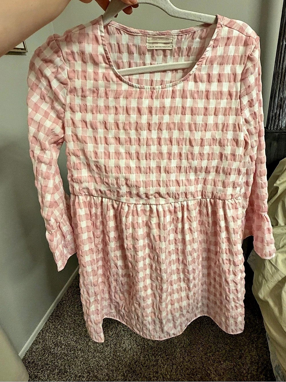Urban Outfitters Gingham Mini Dress in Pink & White Size XS (P) Like New